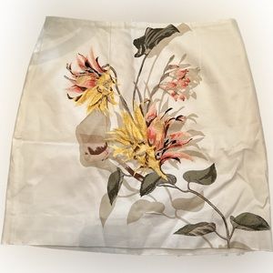 White House Black Market: white floral skirt.